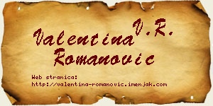 Valentina Romanović vizit kartica